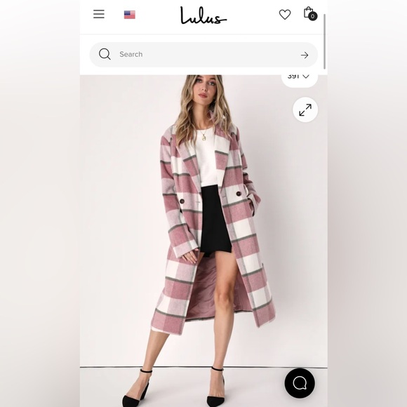 Lulus Jackets & Blazers - NWOT City Mornings Pink Plaid Trench Coat